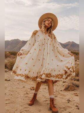 Free People Lavender Fields Midi Dress